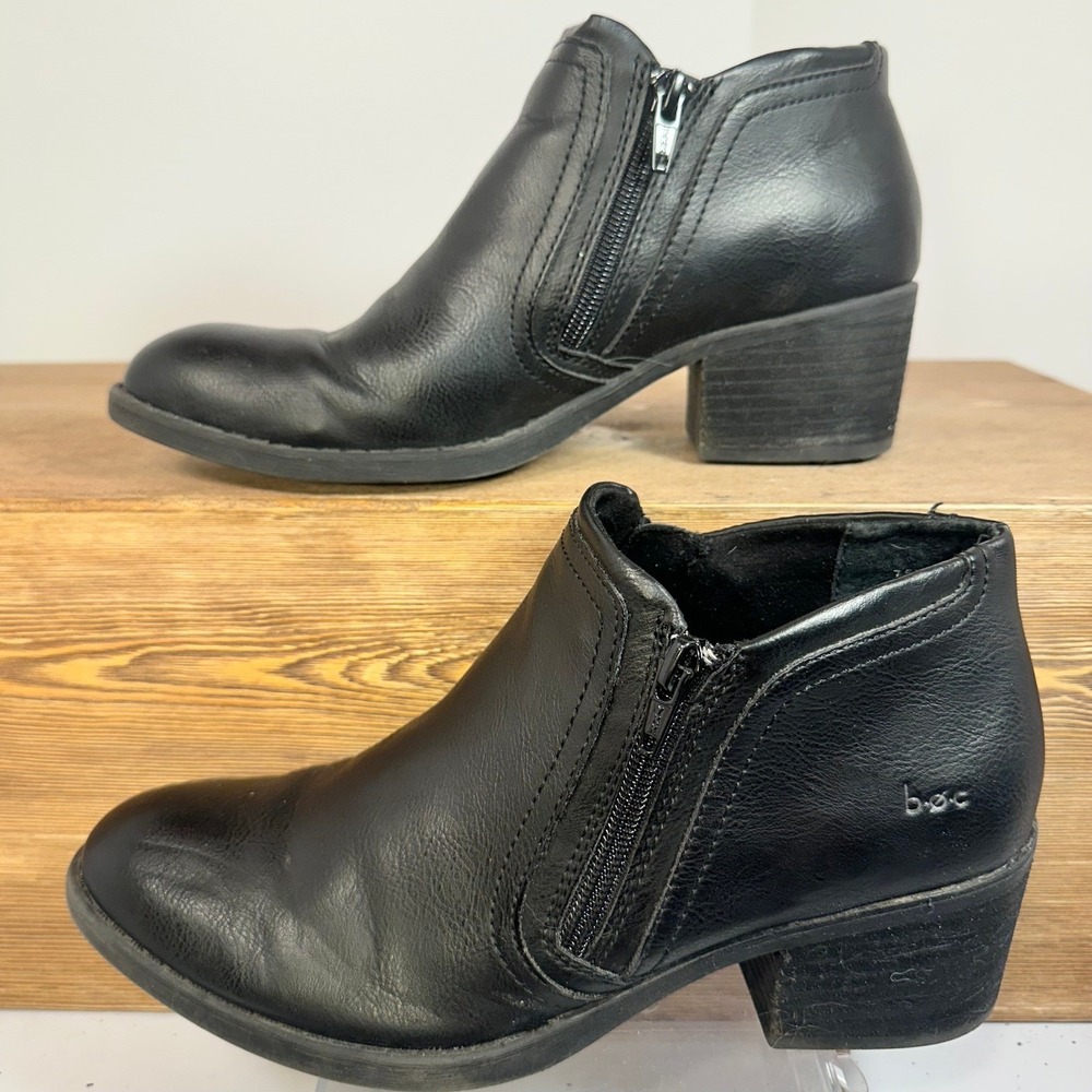 BOC Born Concept Ankle Boots Womens 7.5 Leather Zip Career Moto Soft Grunge City